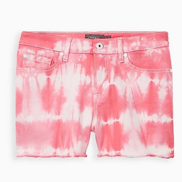 TORRID MID RISE SHORT VINTAGE STRETCH PINK TIE-DYE - Picture 5 of 5